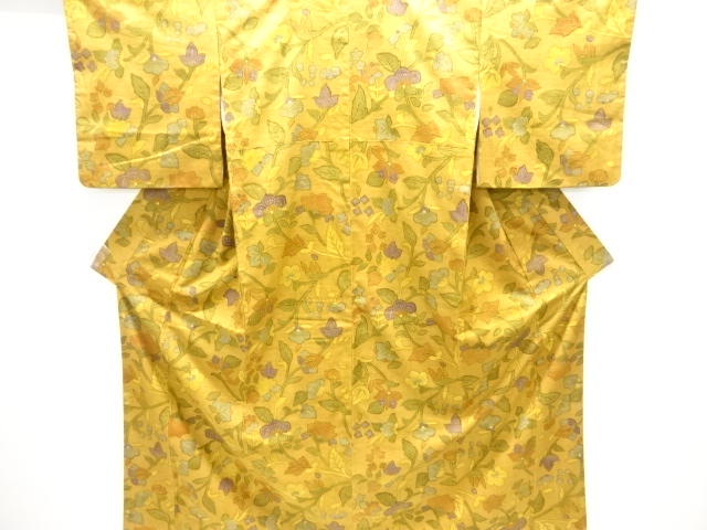 JAPANESE KIMONO / TSUMUGI / ARABESQUE FLOWER
